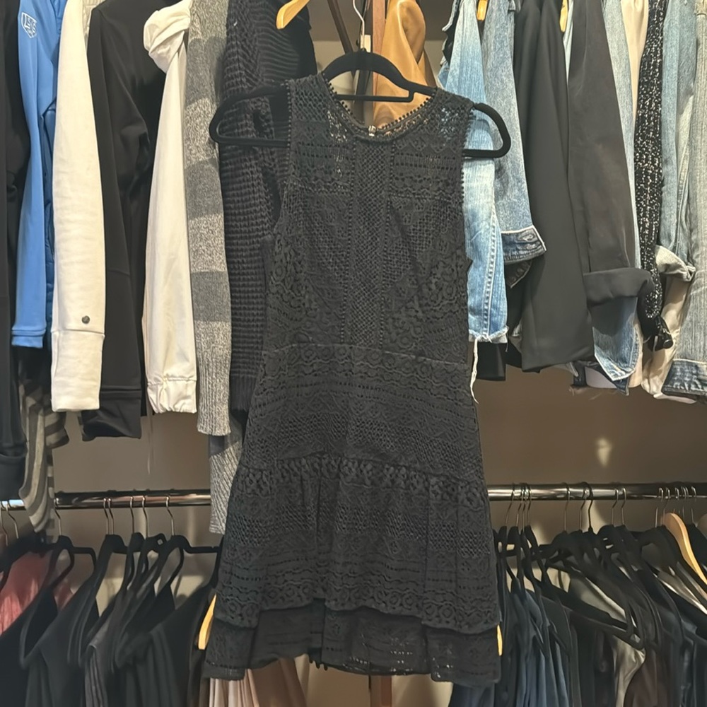 Parker Black eyelet dress, size M